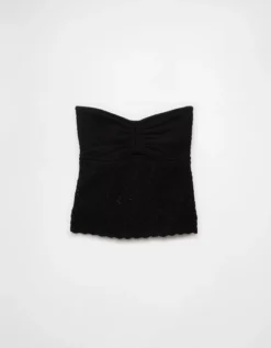 AE Cropped Crochet Tube Top Black -American Eagle Fashion 0341 1474 001 f