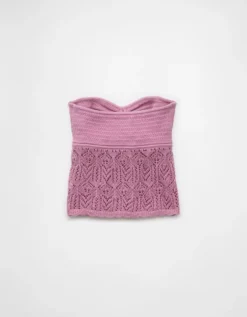 AE Cropped Crochet Tube Top Purple -American Eagle Fashion 0341 1474 500 b