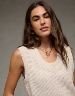 AE Whoa So Soft Scoop Neck Vest Honey -American Eagle Fashion 0341 1520 221 d2