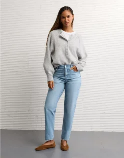 AE Whoa So Soft Henley T-Shirt Grey