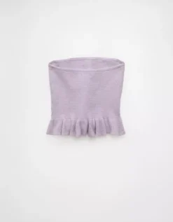 AE Cropped Peplum Sweater Tube Top Lavender -American Eagle Fashion 0341 1577 580 b