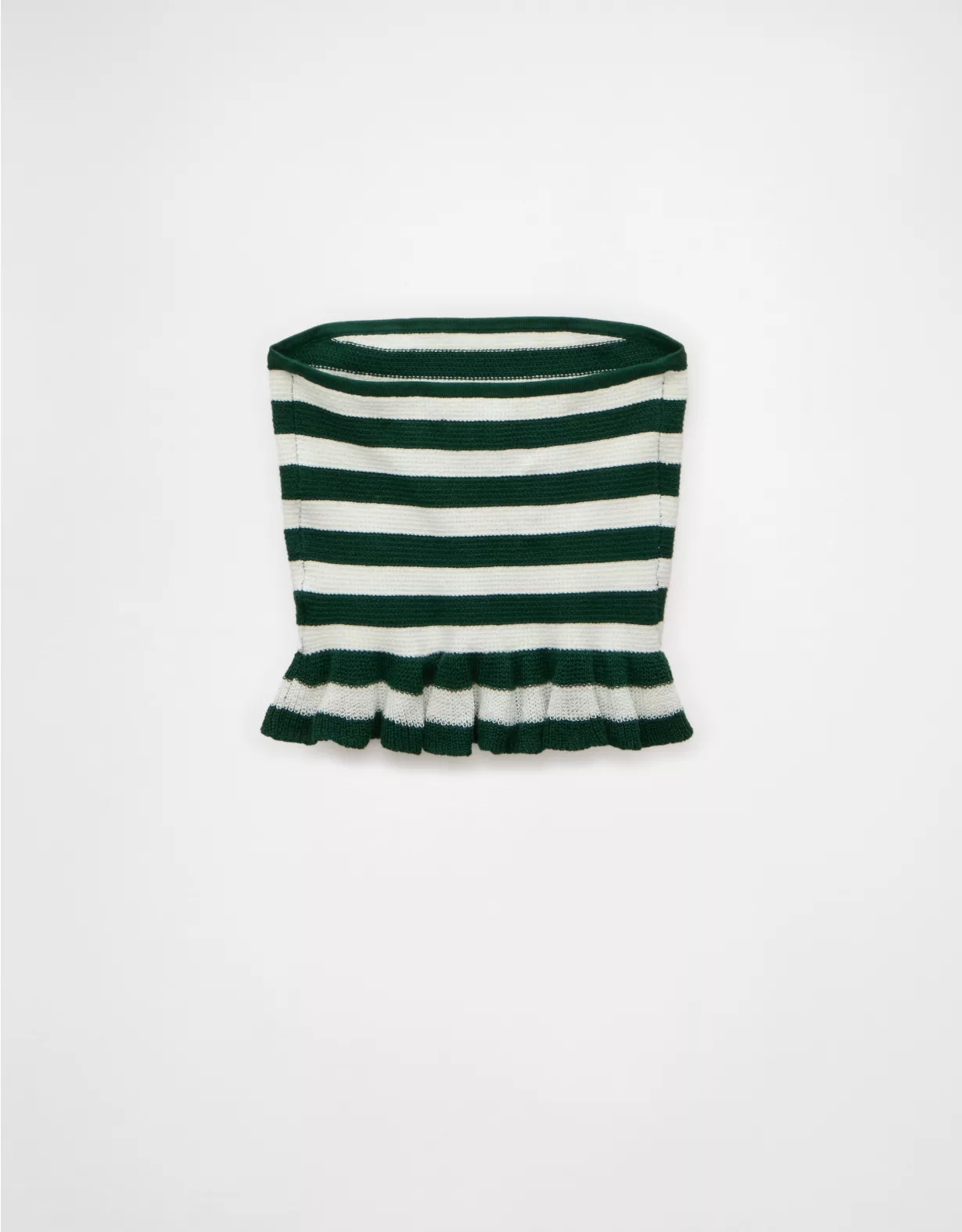 AE Cropped Peplum Sweater Tube Top Green 2 AE Cropped Peplum Sweater Tube Top Green - Image 2