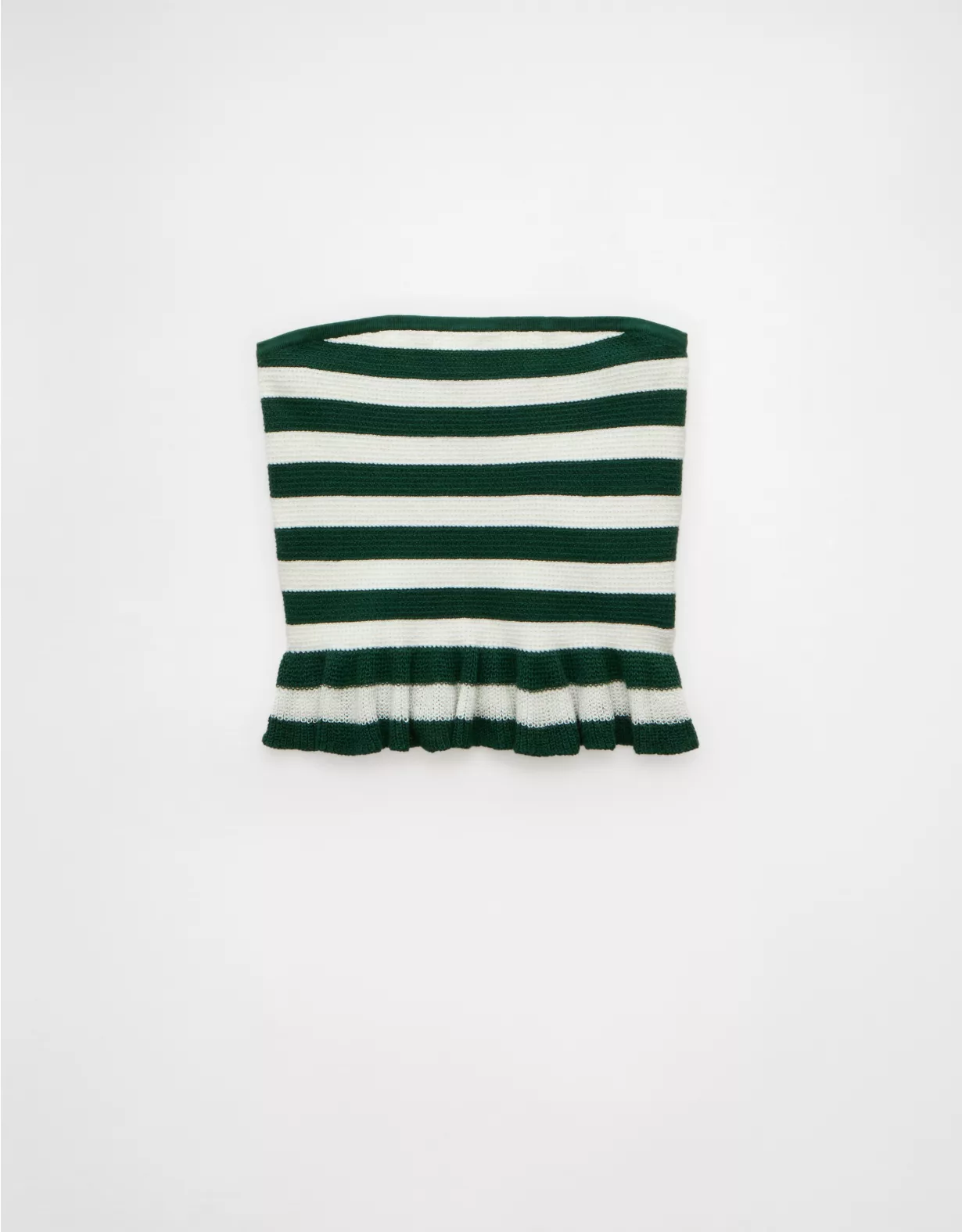 AE Cropped Peplum Sweater Tube Top Green 1 AE Cropped Peplum Sweater Tube Top Green