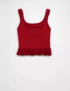 AE Crochet Peplum Tank Top Berry -American Eagle Fashion 0341 1650 669 b