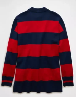 AE X The Summer I Turned Pretty Rugby Polo Sweater Navy -American Eagle Fashion 0346 1561 410 b
