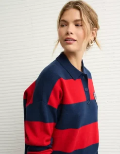 AE X The Summer I Turned Pretty Rugby Polo Sweater Navy -American Eagle Fashion 0346 1561 410 d2
