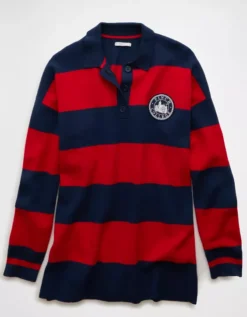 AE X The Summer I Turned Pretty Rugby Polo Sweater Navy -American Eagle Fashion 0346 1561 410 f