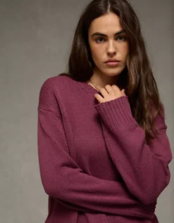 AE Long Weekend Pullover Sweater Mauve -American Eagle Fashion 0348 1606 182 d2