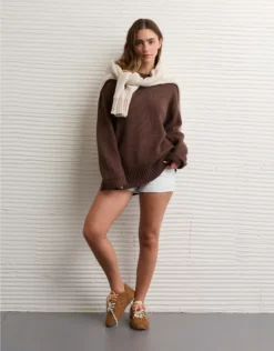 AE Long Weekend Pullover Sweater Brown