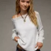 AE Whoa So Soft Lace Sweater Light Heather Gray