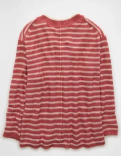 AE Big Hug V-Neck Sweater Peach -American Eagle Fashion 0348 1654 823 b