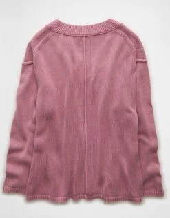AE Big Hug V-Neck Sweater Pink -American Eagle Fashion 0348 1655 615 b