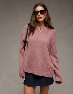 AE Long Weekend Pullover Sweater Pink