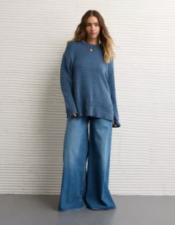 AE Long Weekend Pullover Sweater Navy -American Eagle Fashion 0348 1681 410 os