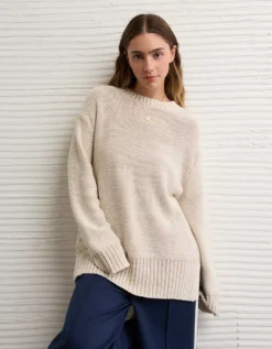 AE Long Weekend Pullover Sweater Cream -American Eagle Fashion 0348 1750 106 d2