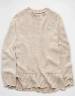 AE Long Weekend Pullover Sweater Cream -American Eagle Fashion 0348 1750 106 f