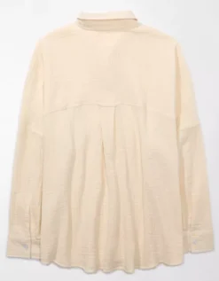AE Go Big Oversized Shirt Tan -American Eagle Fashion 0355 5844 207 b