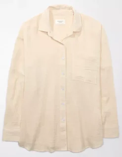 AE Go Big Oversized Shirt Tan -American Eagle Fashion 0355 5844 207 f
