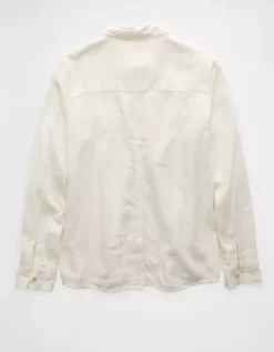 AE Weekend Vibes Linen-Blend Long-Sleeve Button-Up Shirt Multi -American Eagle Fashion 0355 6146 900 b