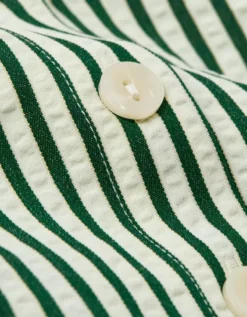 AE Short-Sleeve Tie Side Seersucker Button-Up Shirt Green -American Eagle Fashion 0355 6414 300 d1