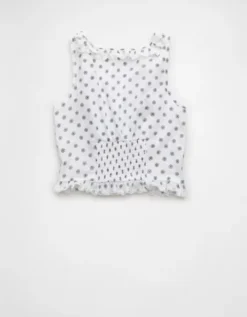 AE X The Summer I Turned Pretty Ruffle Corset Tank Top Ivory -American Eagle Fashion 0358 6031 161 b