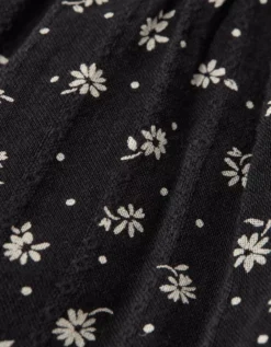 AE Long-Sleeve Smocked Tie Front Blouse Black -American Eagle Fashion 0358 6043 001 d1