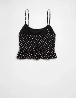 AE Polka Dot Corset Tank Top Black -American Eagle Fashion 0358 6116 001 b