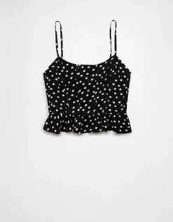 AE Polka Dot Corset Tank Top Black -American Eagle Fashion 0358 6116 001 f
