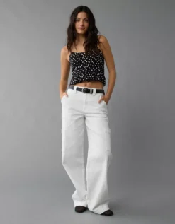 AE Polka Dot Corset Tank Top Black -American Eagle Fashion 0358 6116 001 os