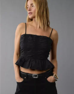 AE Ruched Tube Top Black