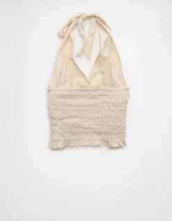 AE Corded Halter Top Cream -American Eagle Fashion 0358 6282 106 b