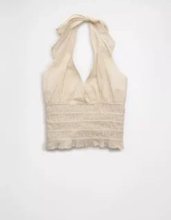 AE Corded Halter Top Cream -American Eagle Fashion 0358 6282 106 f