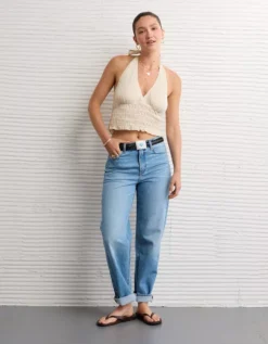 AE Corded Halter Top Cream -American Eagle Fashion 0358 6282 106 os