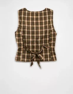 AE Pintuck Corset Tank Top Green -American Eagle Fashion 0358 6320 300 b