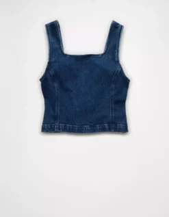 AE Square Neck Vest Medium Tinted Indigo -American Eagle Fashion 0358 6576 471 b