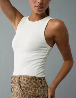 AE Main Squeeze High Neck Bodysuit Cream -American Eagle Fashion 0366 6036 106 d2