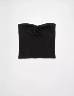 AE Rosette Tube Top Black -American Eagle Fashion 0366 6126 001 f