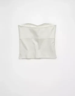 AE Rosette Tube Top White -American Eagle Fashion 0366 6126 100 b