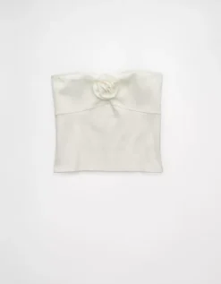 AE Rosette Tube Top White -American Eagle Fashion 0366 6126 100 f