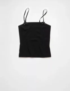 AE Lace Trim Cami True Black -American Eagle Fashion 0366 6199 073 f