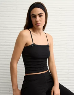 AE Lace Trim Cami True Black