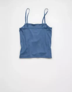 AE Lace Trim Cami Blue Vibe -American Eagle Fashion 0366 6199 421 b