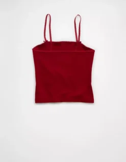 AE Lace Trim Cami Berry -American Eagle Fashion 0366 6199 669 b