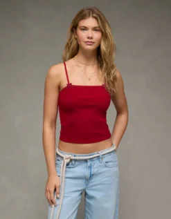 AE Lace Trim Cami Berry -American Eagle Fashion 0366 6199 669 os