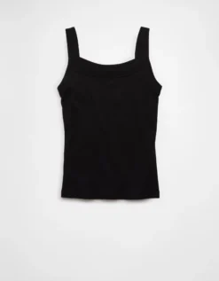 AE Daily Fave Tank Top Black -American Eagle Fashion 0366 6214 001 f