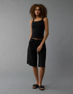 AE Daily Fave Tank Top Black -American Eagle Fashion 0366 6214 001 os