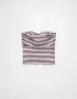 AE Rosette Tube Top Chocolate -American Eagle Fashion 0366 6229 285 b