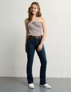 AE Rosette Tube Top Chocolate -American Eagle Fashion 0366 6229 285 os