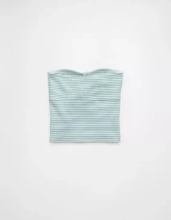 AE Rosette Tube Top Teal -American Eagle Fashion 0366 6229 395 b