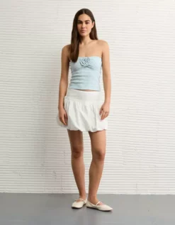 AE Rosette Tube Top Teal -American Eagle Fashion 0366 6229 395 os